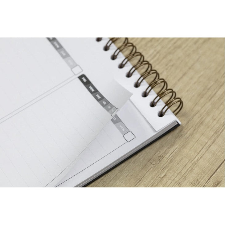 Clairefontaine AgeBag – Wochenplaner ohne Jahr, 15 Monate, 29,7 × 17,0 cm, Hardcover, Spiralbindung, Braun
