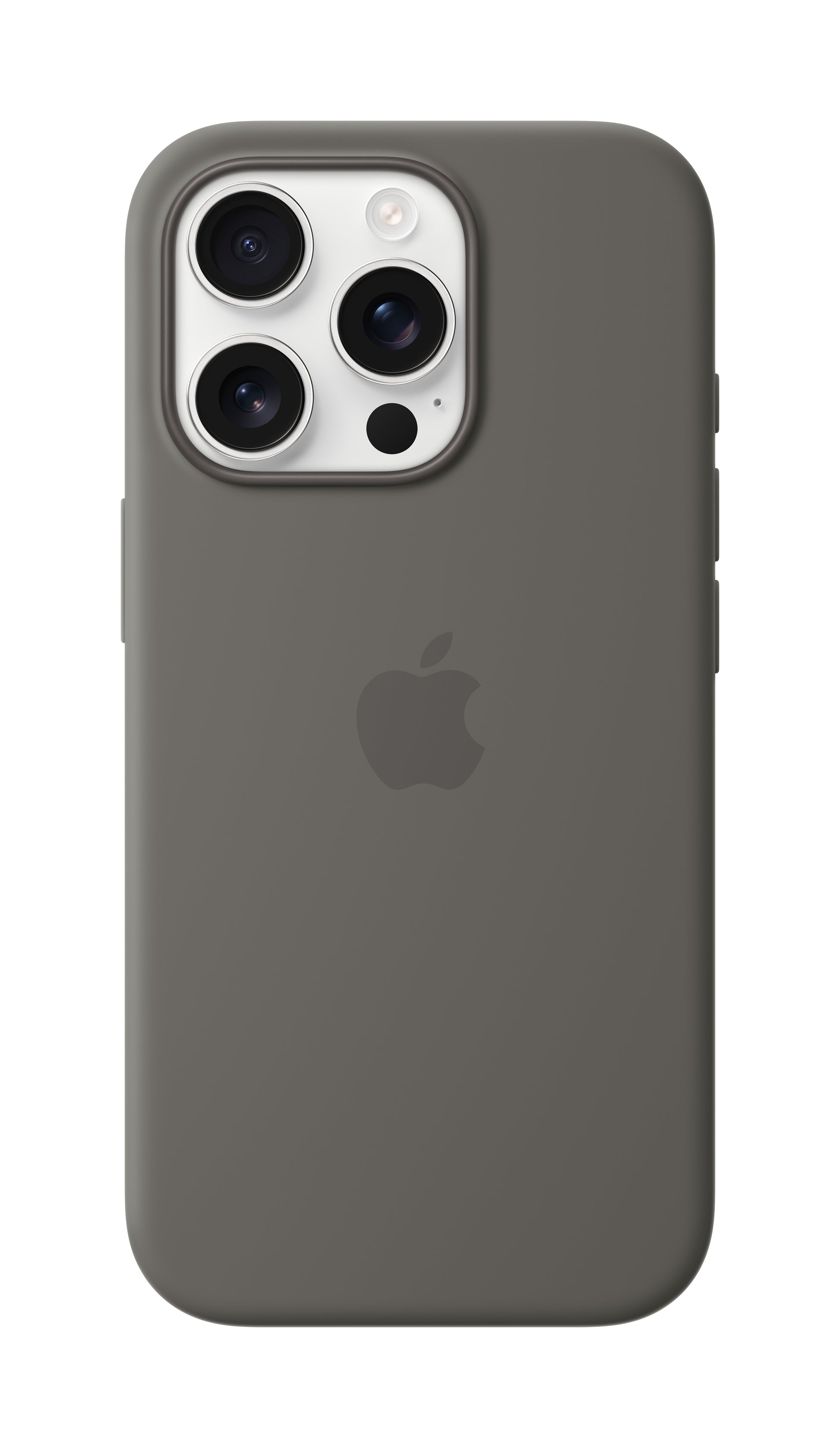 Apple Backcover – für Apple iPhone 16 Pro, MagSafe, Silikon+Mikrofaser, Steingrau