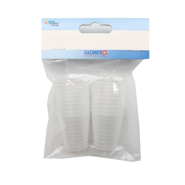 GLOREX Messbecher, 30 ml, Set à 20 Stk, Kunststoff, transparent