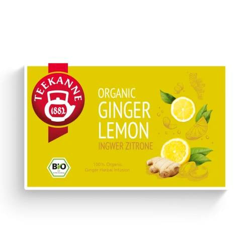 Teekanne Früchtetee Ingwer & Zitrone – Teebeutel 20 Beutel – Bio