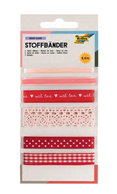 Folia Stoffbänder – Mehrfarbig – 5,5 m, 6 Stück