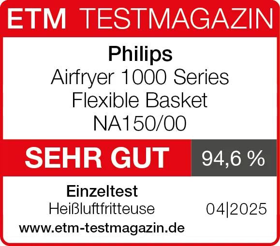 Philips Heissluftfritteuse NA150/00 – 7 l, Rapid Air & 8 Programme, 2450 W – schwarz