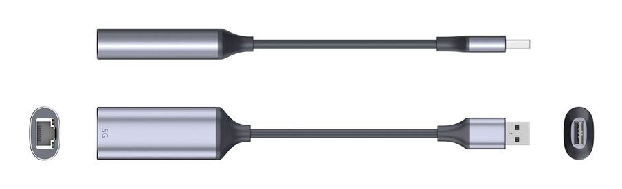 VALUE 12.99.1127 Netzwerkadapter USB-A zu RJ-45 – 5 Gbit/s – Schwarz/Silber