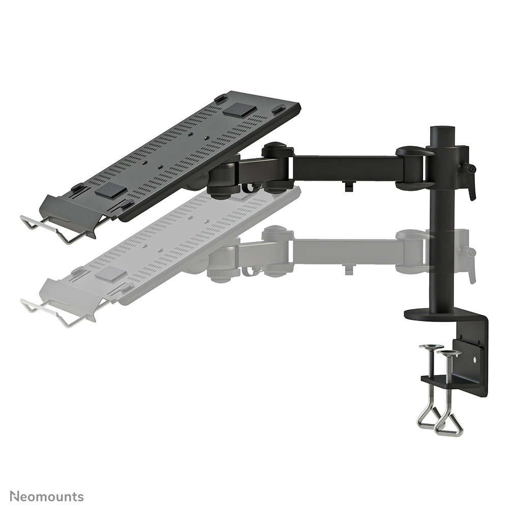 Neomounts Laptop-Arm – bis 22", VESA 100×100, Tragkraft 15 kg – Schwarz