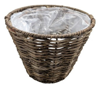 CHALET Korb-Pflanzer – Ø 20 × 15,5 cm – Rattan, braun