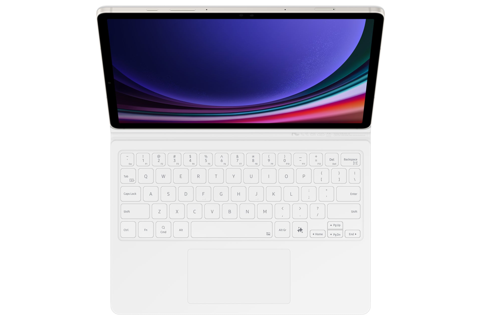 Samsung Tastatur-Case für Galaxy Tab S9 / S9 FE 11" – Smart Connector, mit Touchpad – Weiss