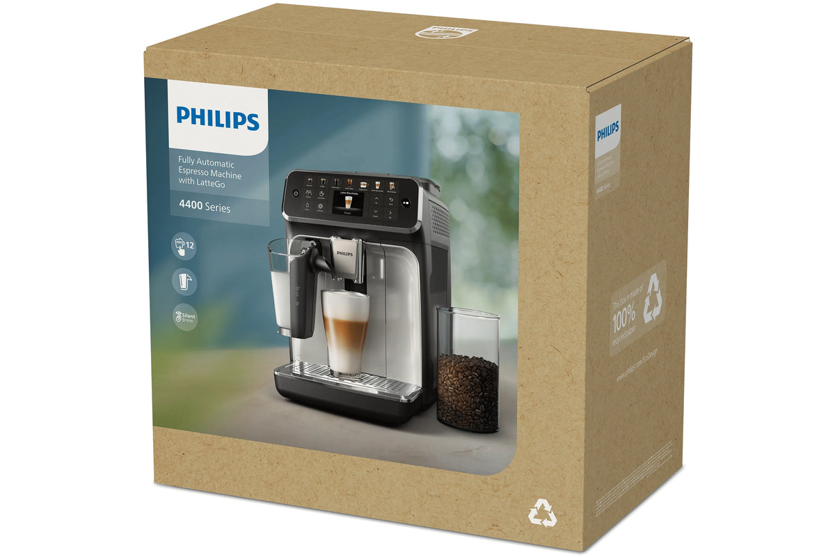Philips 4400 Serie EP4441/50 Kaffeevollautomat – 1,8 l, 275 g Bohnenbehälter, 15 bar, Milchaufschäumer