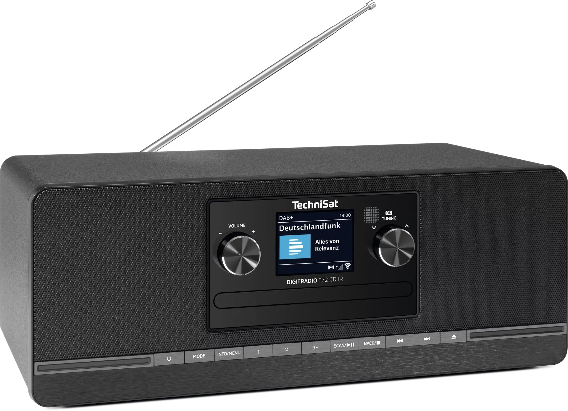 TechniSat DigitRadio 372 CD IR – Internetradio, DAB+/UKW, CD, Bluetooth, WLAN – Schwarz