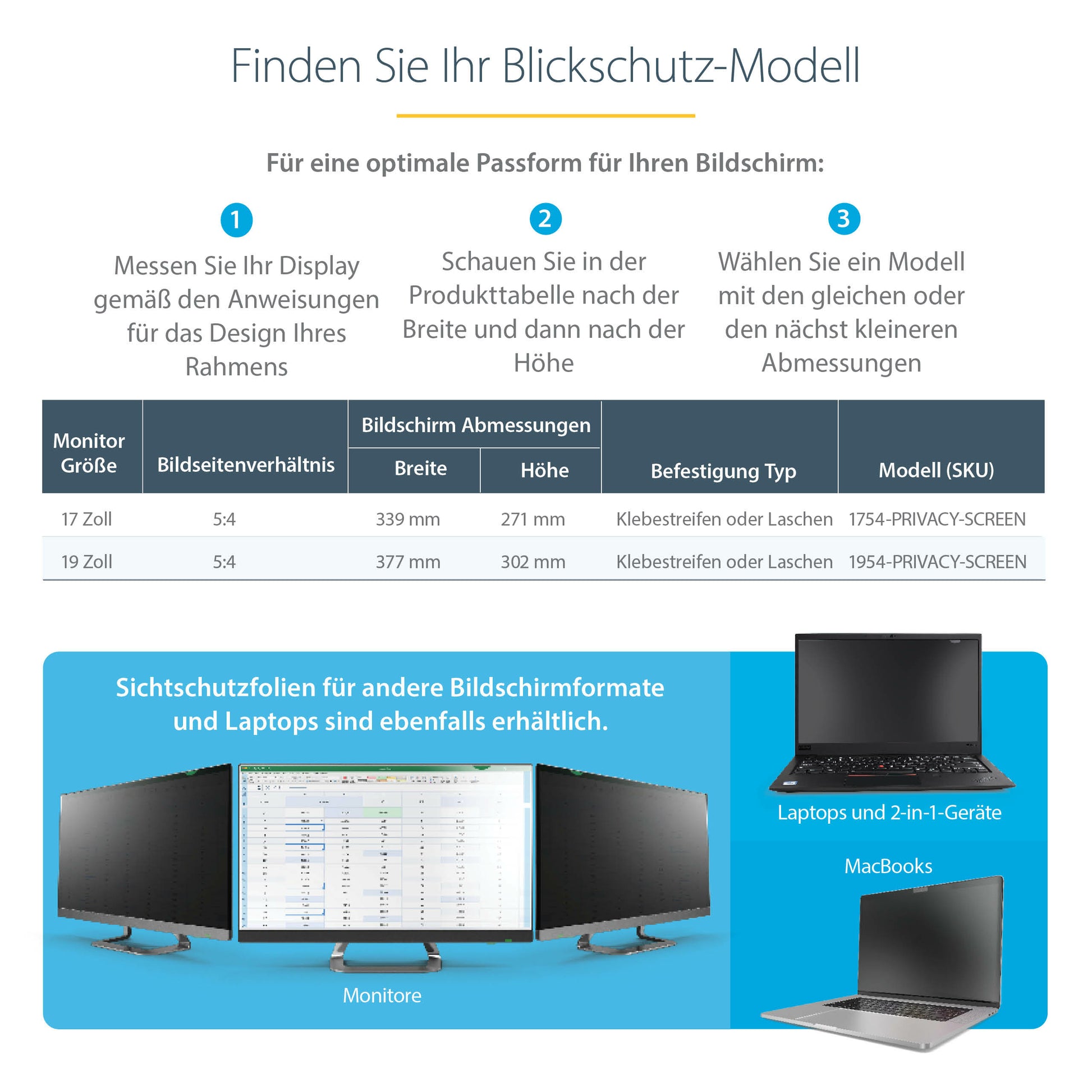 StarTech.com Displayschutz für 19" Monitor