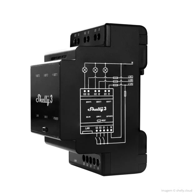 Shelly Pro 3 – Zubehör – 3 Kanäle, WLAN, 48 A