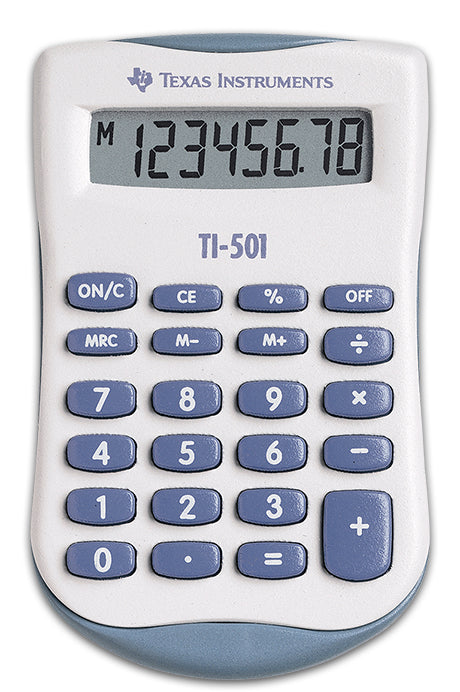 Texas Instruments Taschenrechner TI-501 – 8-stellig – Batteriebetrieben – Blau/Weiss