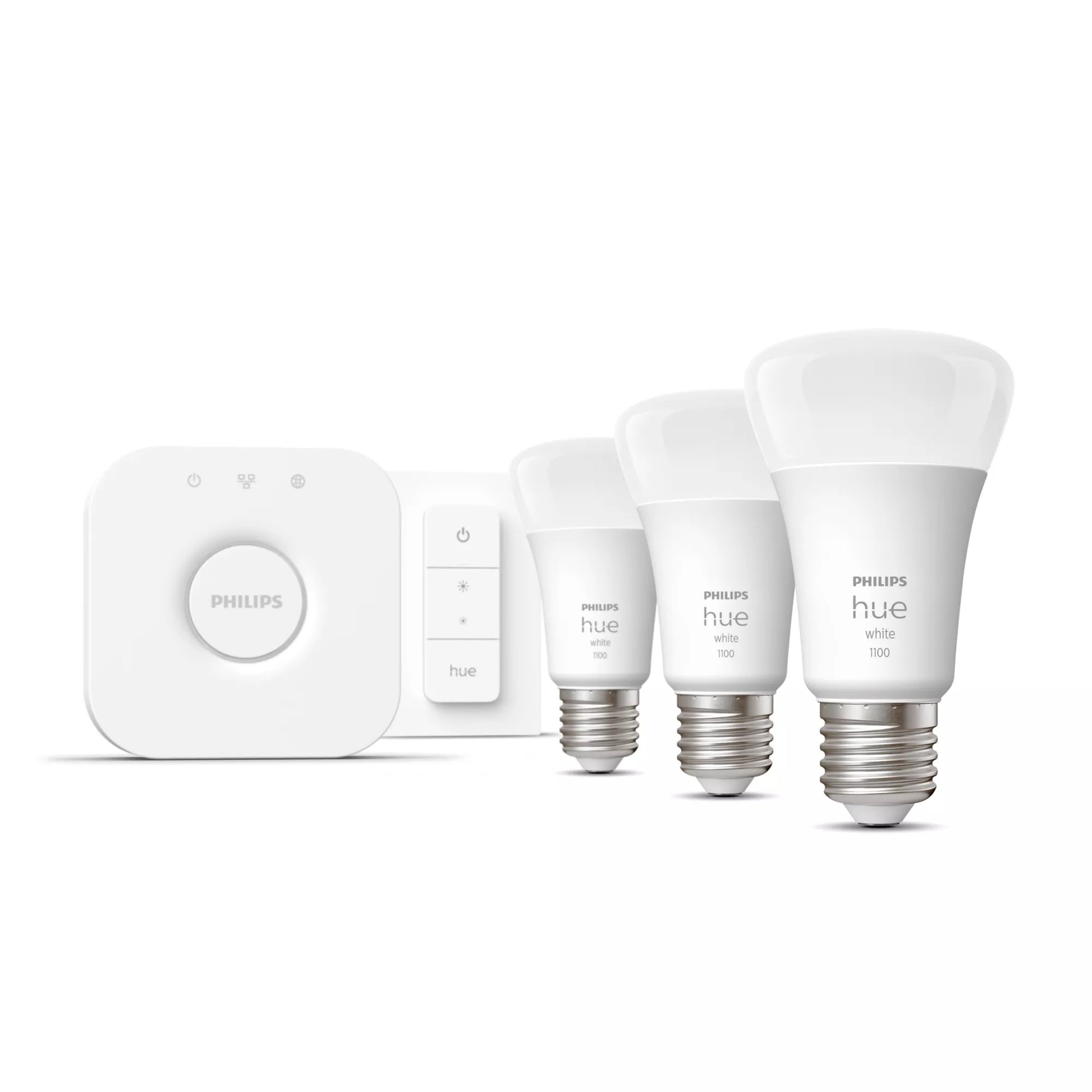 Philips by Signify Philips Hue Smart-Leuchtmittel E27 Weiss – 1055 lm, 2700 K, App-Steuerung, dimmbar – 3er-Pack