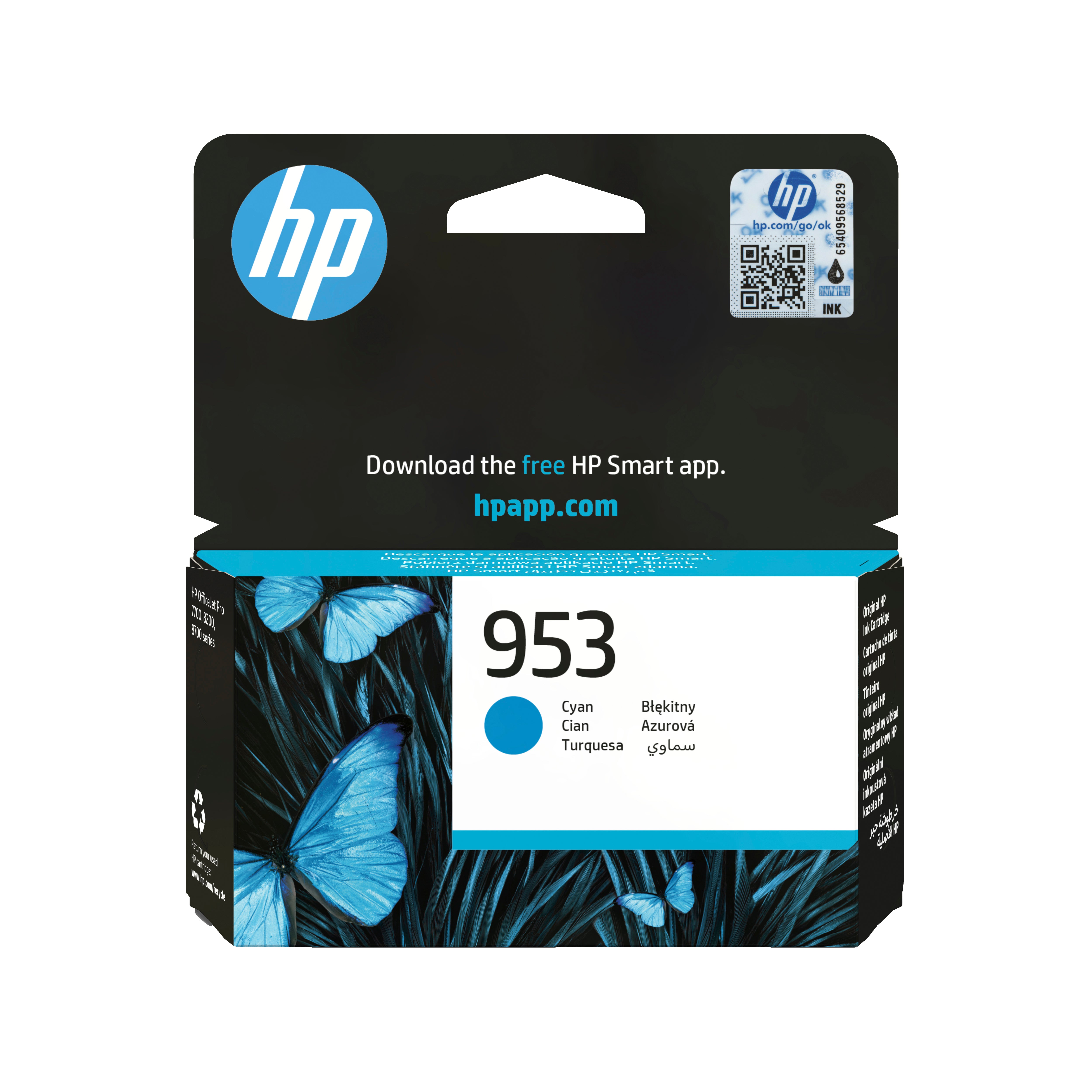 HP 953 Cyan Tintenpatrone (Original) – 630 Seiten – für OfficeJet Pro 7720/7730/7740, 8210, 8720/8730