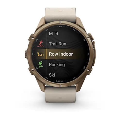 Garmin fēnix 9 Pro 43 mm GPS + Cellular – Titan Gold, Cremefarben, 100 m, für Android, iPhone