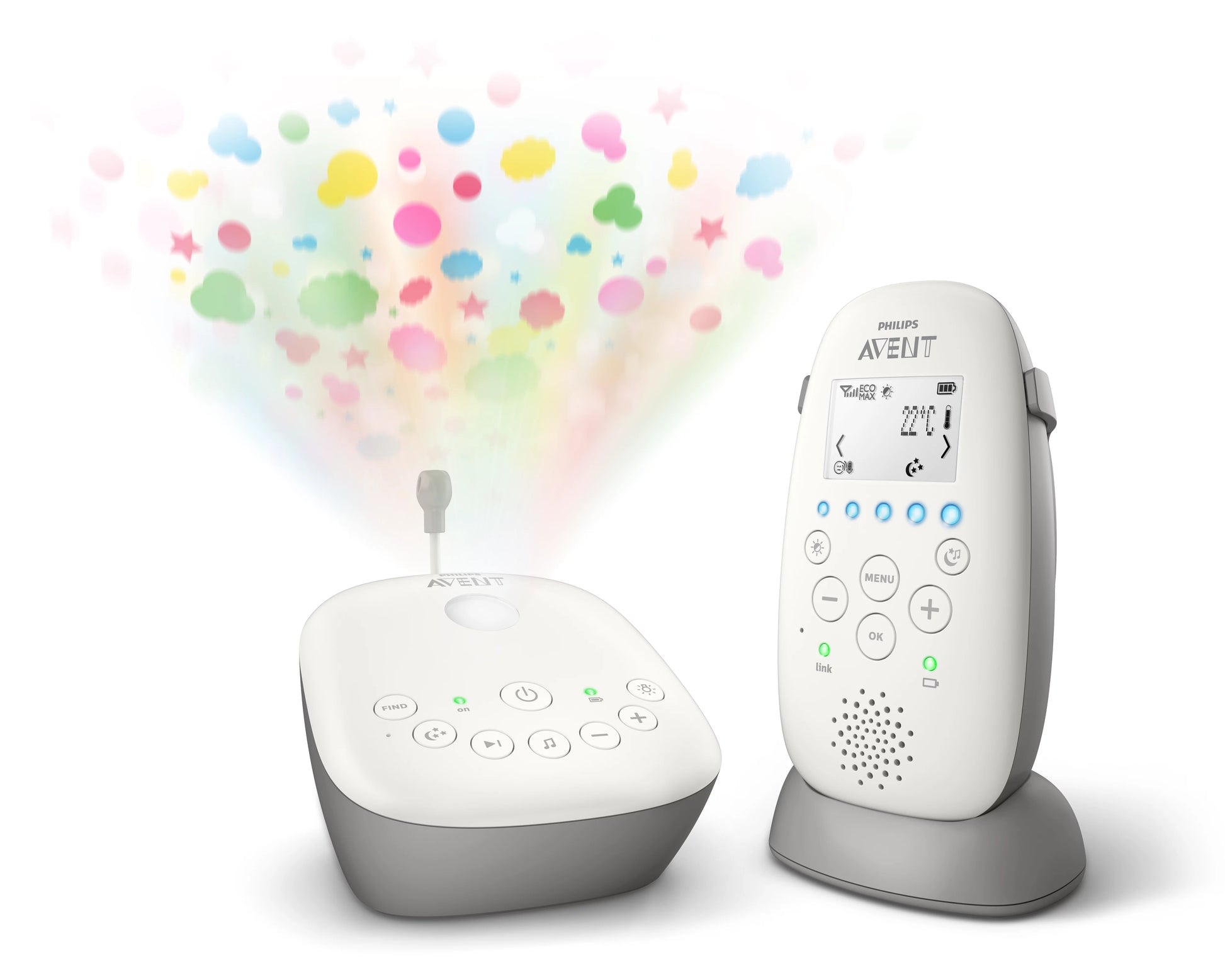 Philips AVENT Smart-Eco SCD733/26 Babyphone – DECT – 2-Wege-Audio – 330 m Reichweite – LCD – Akku 18 h