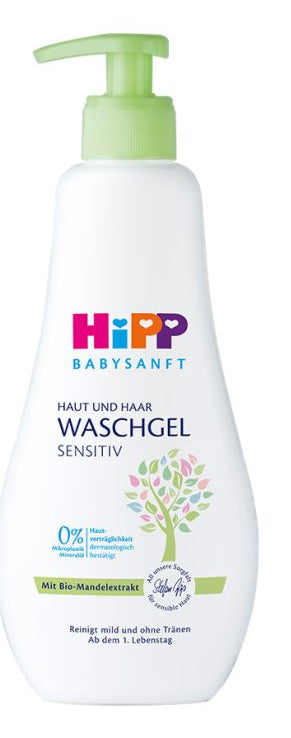 HiPP Waschgel Haut & Haar Babysanft – Pumpenflasche – 400 ml