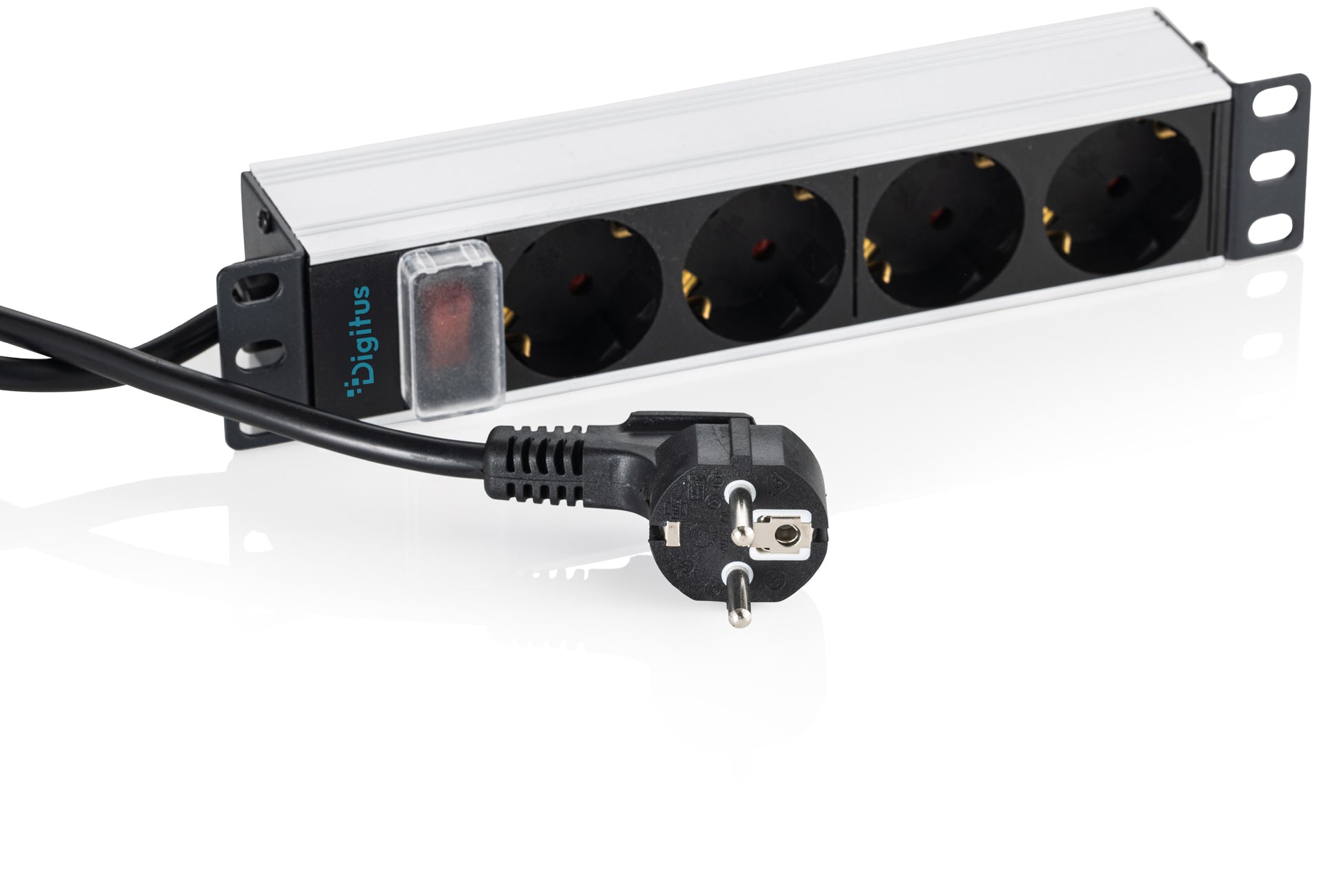 Digitus Rack-PDU – 1U horizontal, 4× Typ F, 2 m, mit Schalter, 230–250 V/16 A, 4000 W