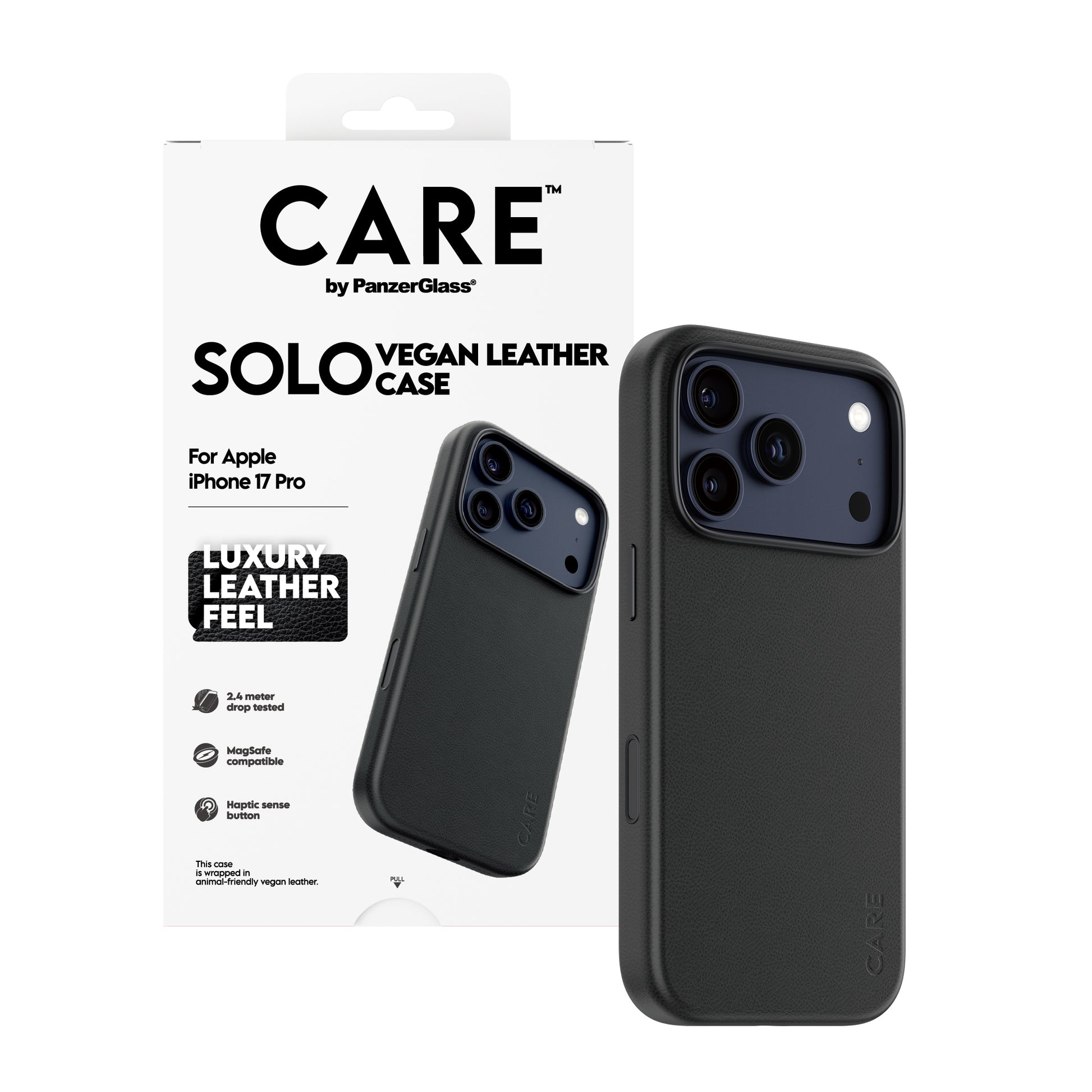PanzerGlass CARE Solo – Backcover – für Apple iPhone 17 Pro, PC, Schwarz