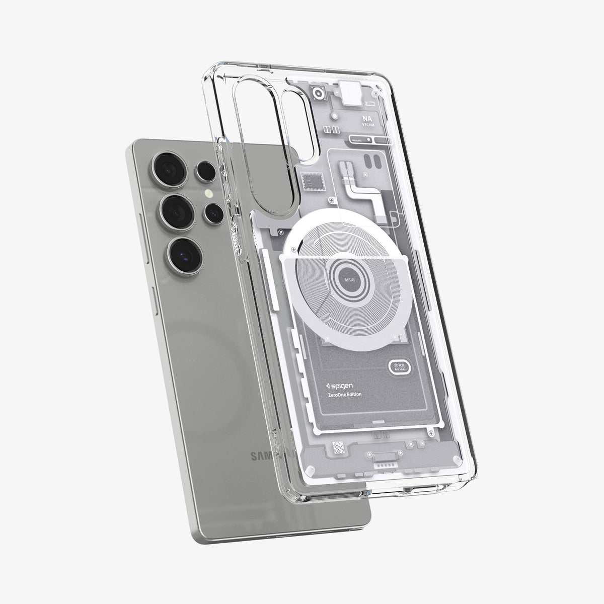 Spigen Ultra Hybrid MagFit – Backcover – für Samsung Galaxy S25 Ultra, PC+TPU, Weiss, bis 1,2 m Sturzsicher