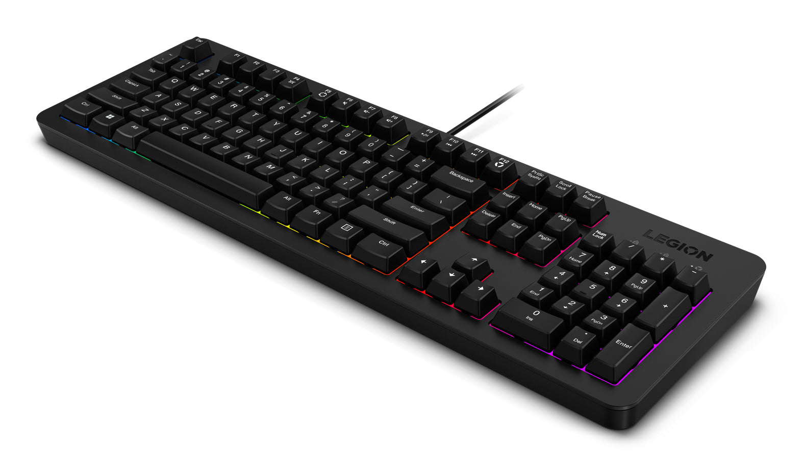 Lenovo Tastatur-Maus-Set – Membran – kabelgebunden (USB) – QWERTY (US-INT) – RGB – schwarz