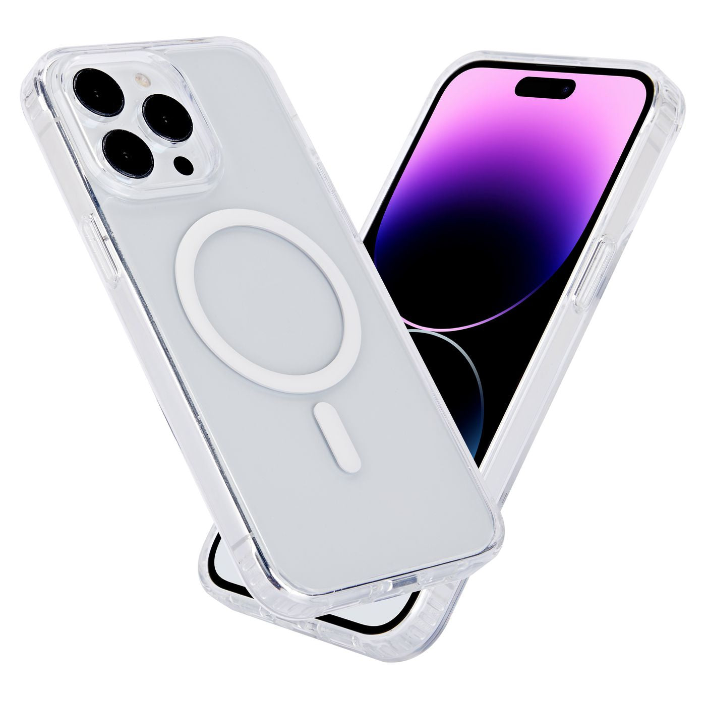 eSTUFF BERLIN Backcover – für Apple iPhone 15 Pro, MagSafe, TPU, Transparent, stossfest