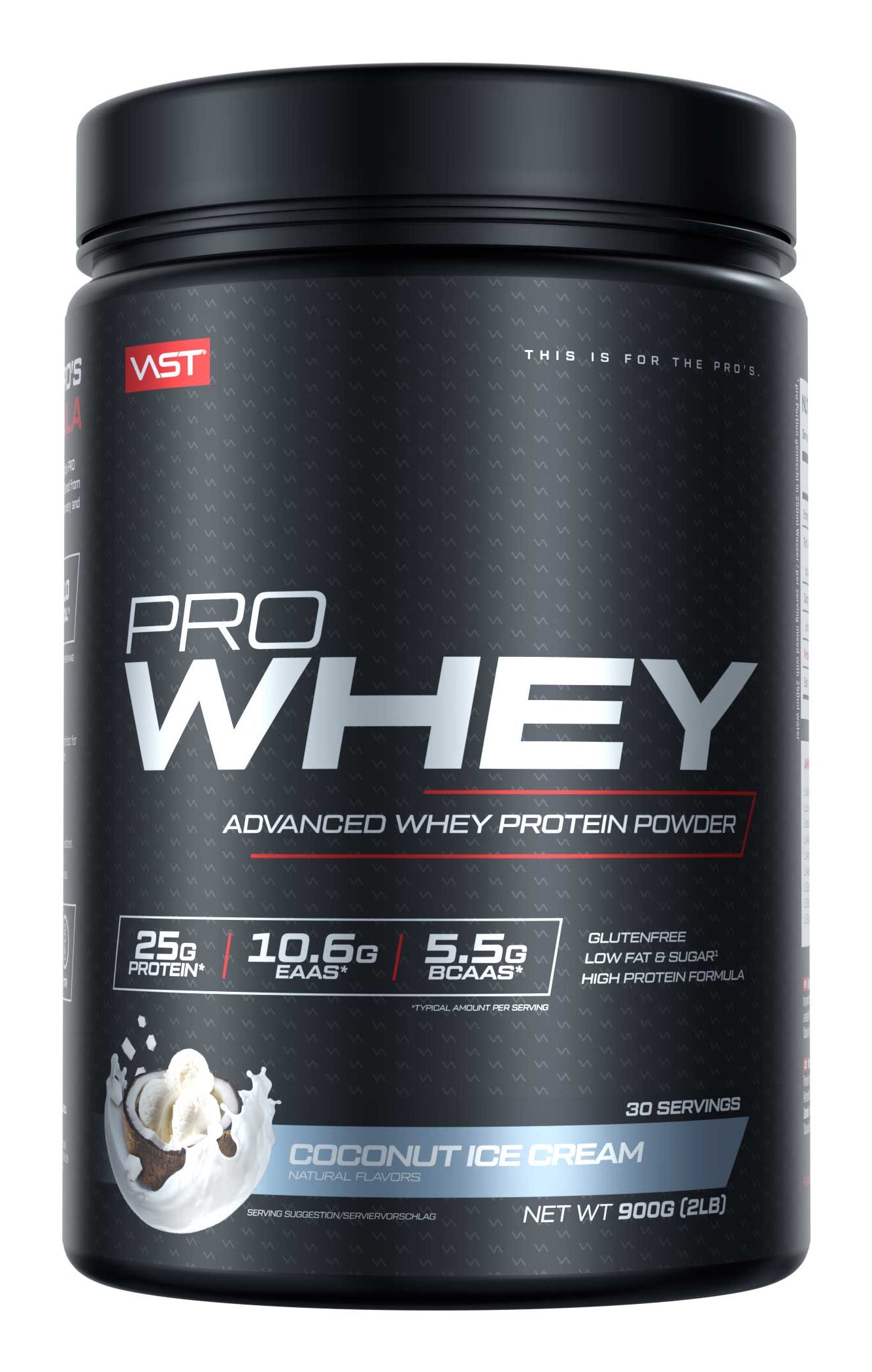 VAST Sports Whey Protein Kokos – glutenfrei – 900 g