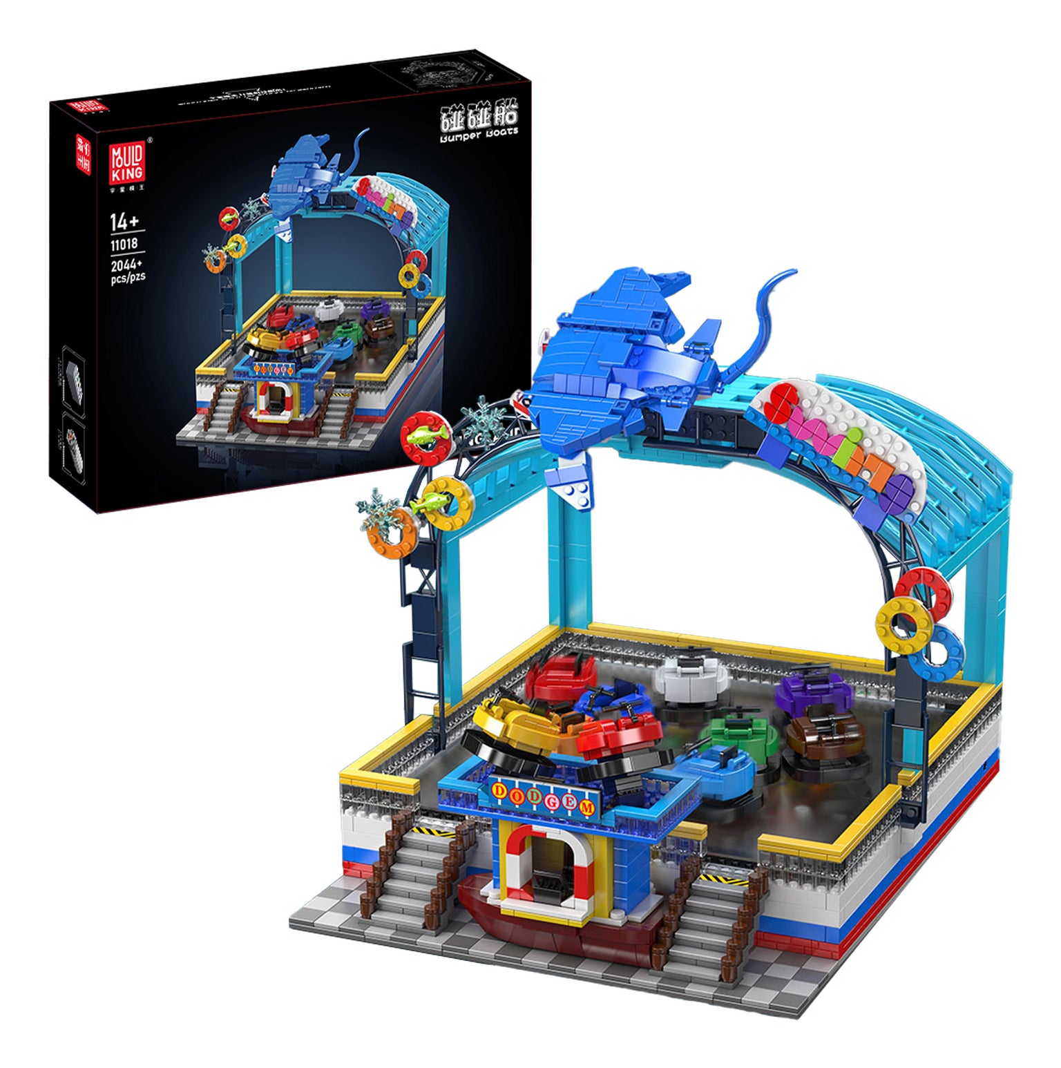 Mould King 3D Puzzle Elektro-Magnet-Autoscooter-Arena – 2044 Teile – Acryl/Kunststoff/Magnet – ab 14 J.