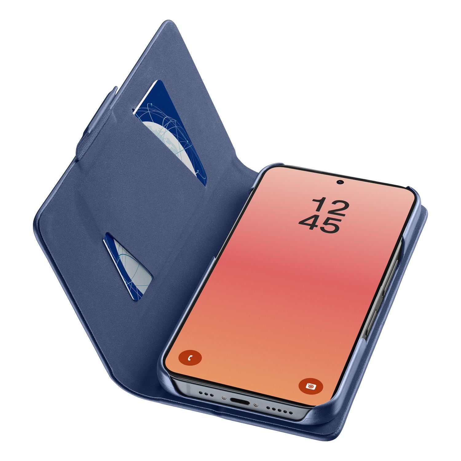 Cellularline Book Folio – für Samsung Galaxy S26+/S26 Edge, mit Ständer, mit Kartenfach, PU, Blau