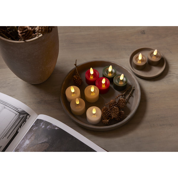 Star Trading LED-Teelicht Flow – CR2032 (2×, inkl.), Timer, IP20 – Braun