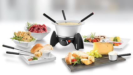 Unold Fondue-Set 48615 – Edelstahl, 0,8 l, 6 Gabeln, elektrisch