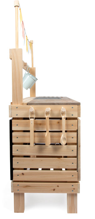 Small foot Spielküche – Matschküche und Kaufladen – 91 × 106 × 35 cm – ab 3 J. – Holz, mehrfarbig
