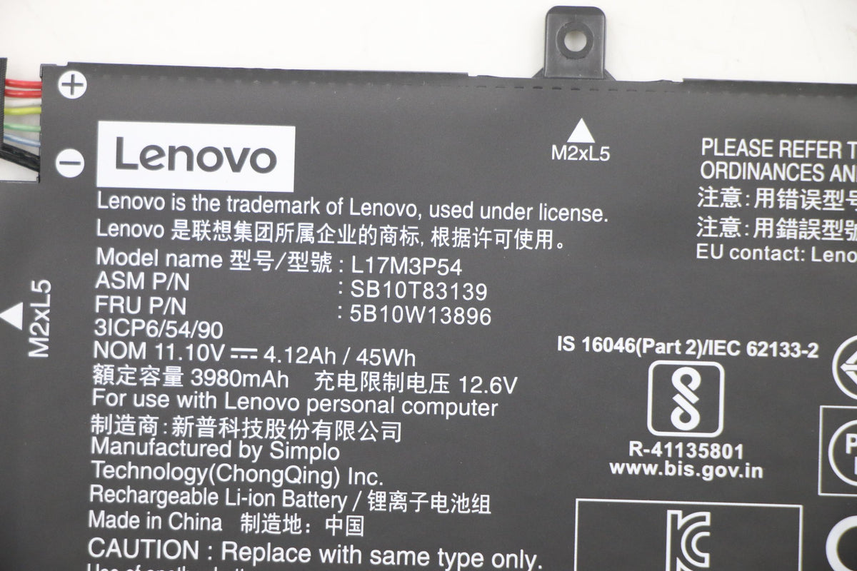 Lenovo Notebook-Akku – für Lenovo-Notebooks – 45 Wh, 11,1 V (3 Zellen) – Schwarz