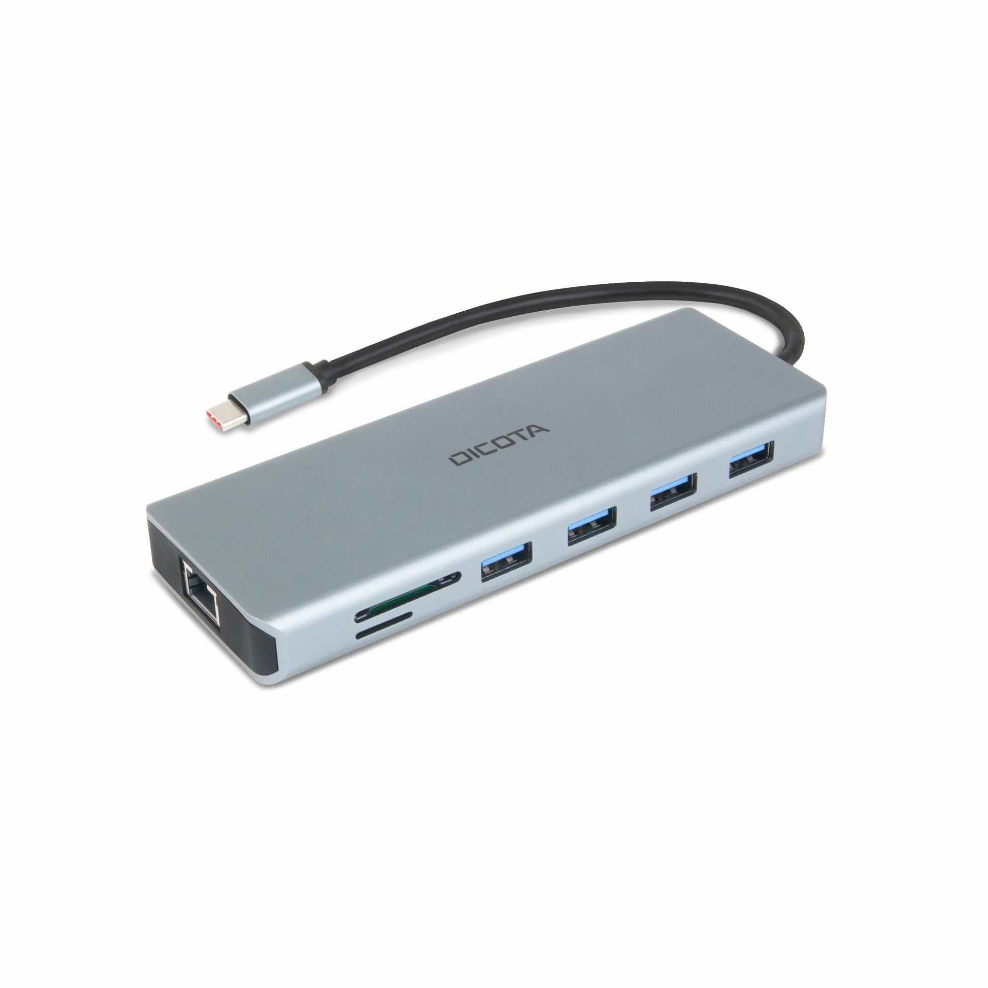 DICOTA D32065 Dockingstation – USB-C, 1× DP, 2× HDMI, 5× USB-A, 100 W PD, GbE, SD/microSD, 3,5 mm Audio