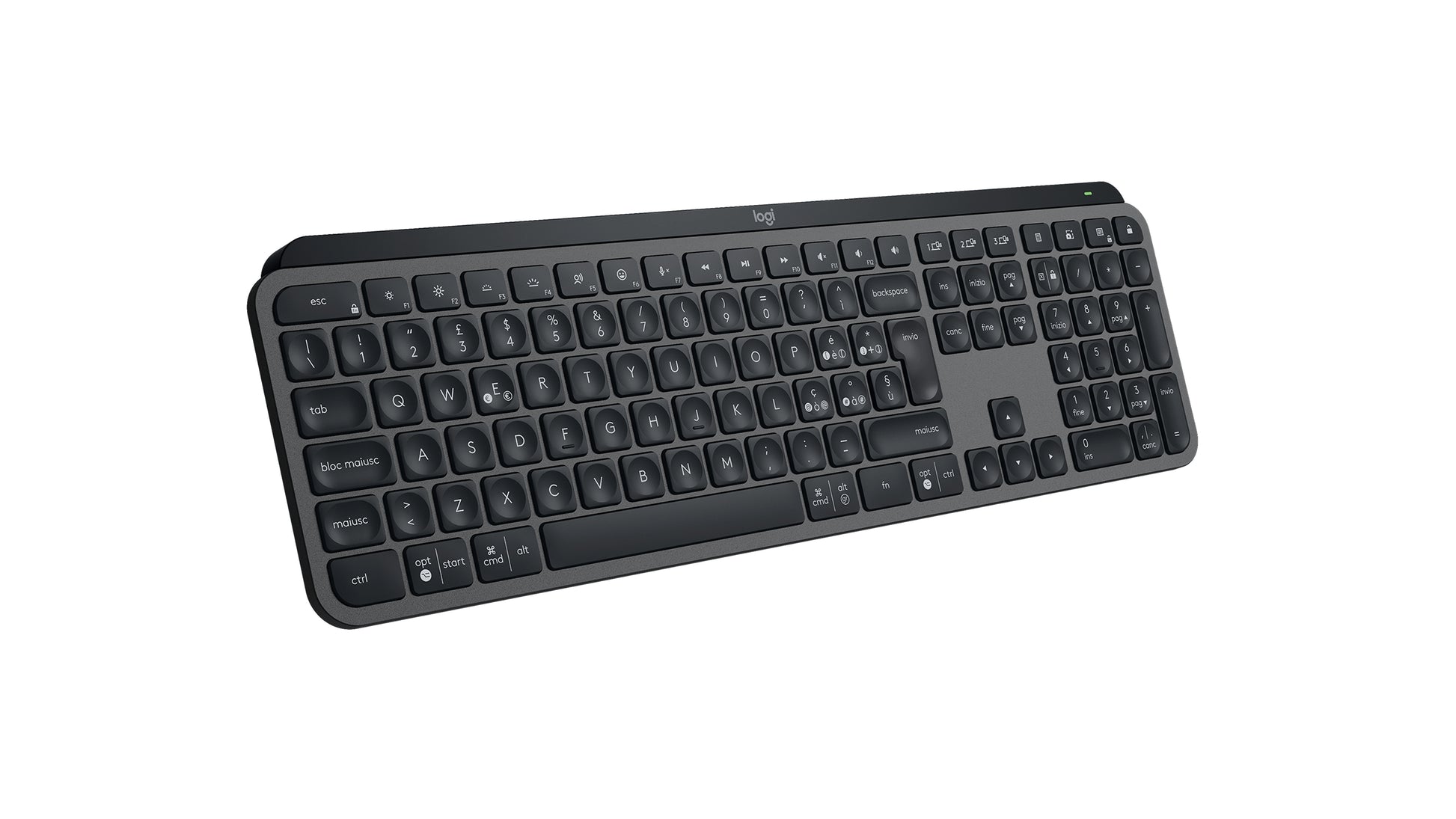 Logitech MX Keys S – Tastatur – Scherenmechanik – Bluetooth & 2,4 GHz (Logi Bolt) – QWERTY (IT) – Graphit
