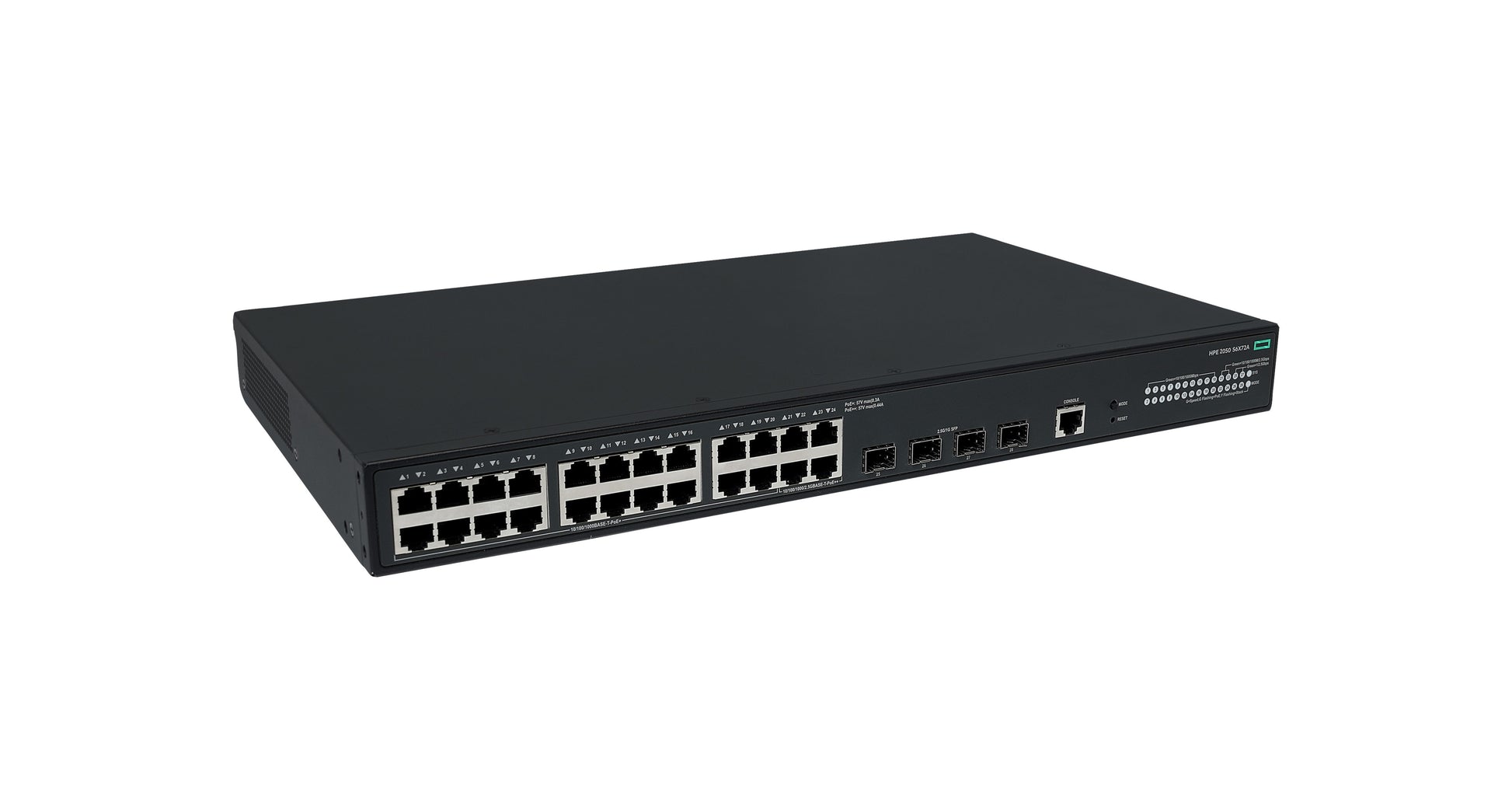 HPE CW 2050 24p – Managed Switch – 20× 1G + 4× 1G/2,5G, 4× SFP (1G/2,5G), PoE+ / PoE++, PoE-Budget 420 W