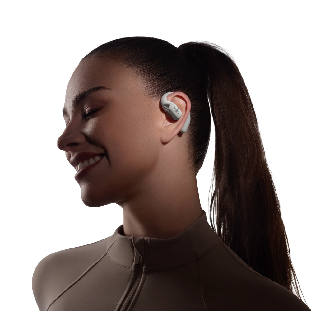 SHOKZ OpenFit 2+ Office-Headset – Ohrbügel, Stereo, BT, ANC, Qi-Laden, Grau, BT 5.4
