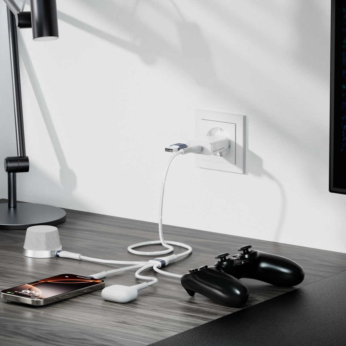 4smarts USB-Kabel, USB-A zu USB-C, 0,25 m, Ladekabel