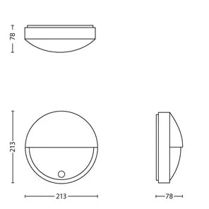 Philips by Signify Philips Aussenwandleuchte – 2700 K – IP44 – Netzbetrieb – mit Bewegungsmelder – Anthrazit, Aluminium