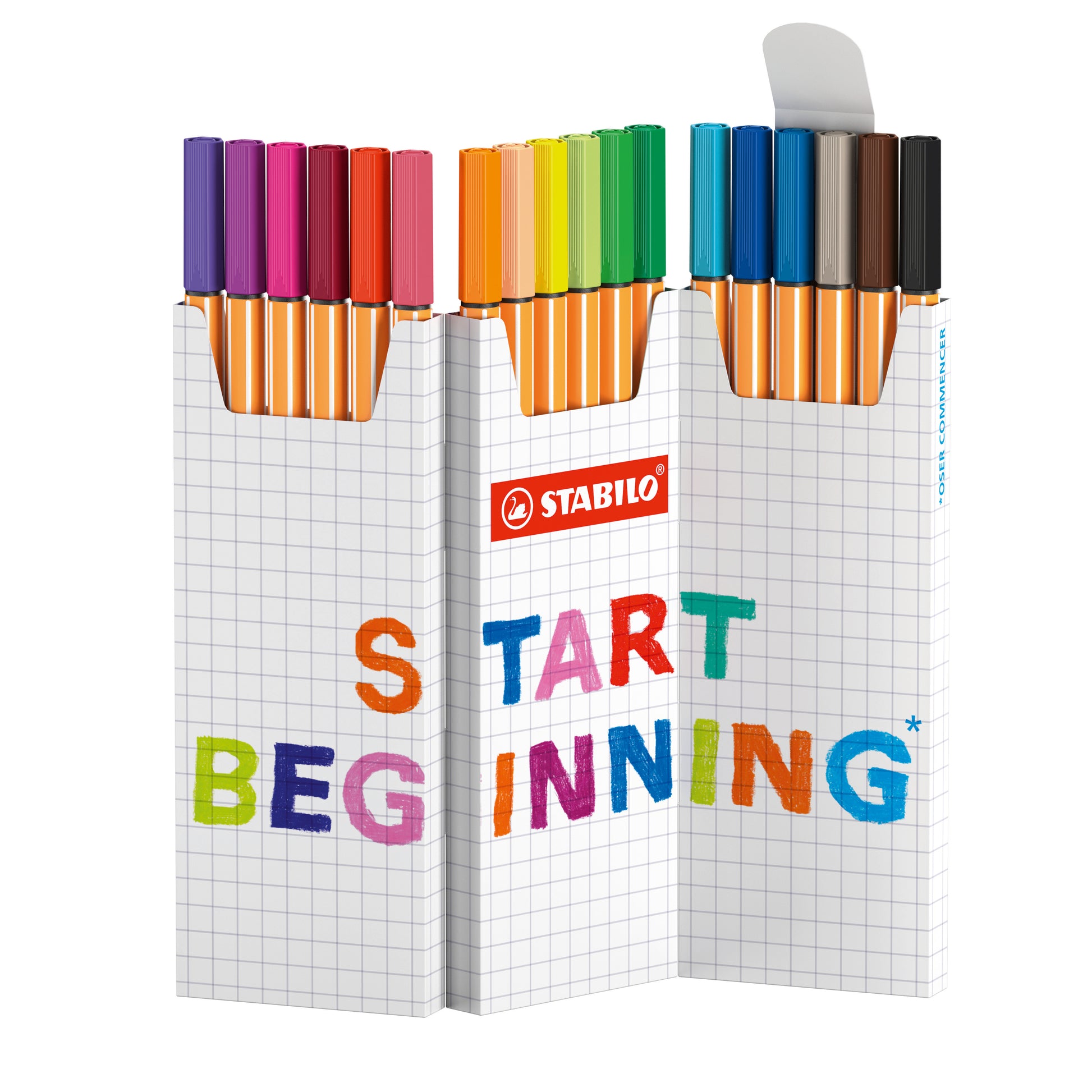 STABILO point 88 Fineliner Zick-Zack Etui – 18 Stk., 0,4 mm, sortiert