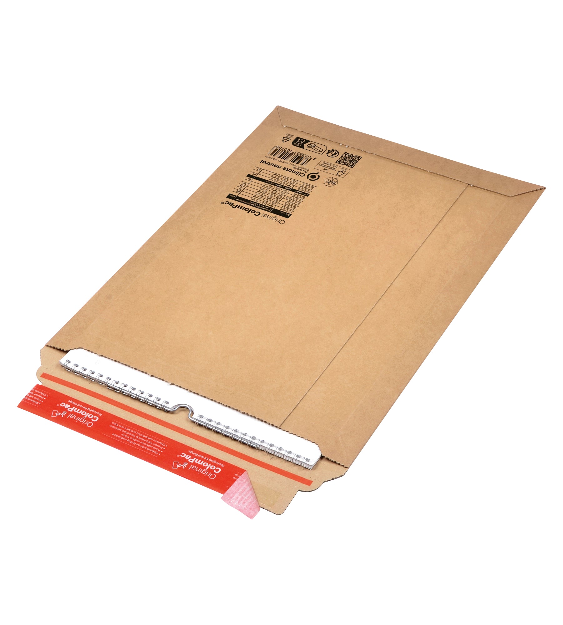 Colompac Karton-Versandtasche – 290 × 400 mm, 50 mm, selbstklebend, Karton, beige – 100 Stk.