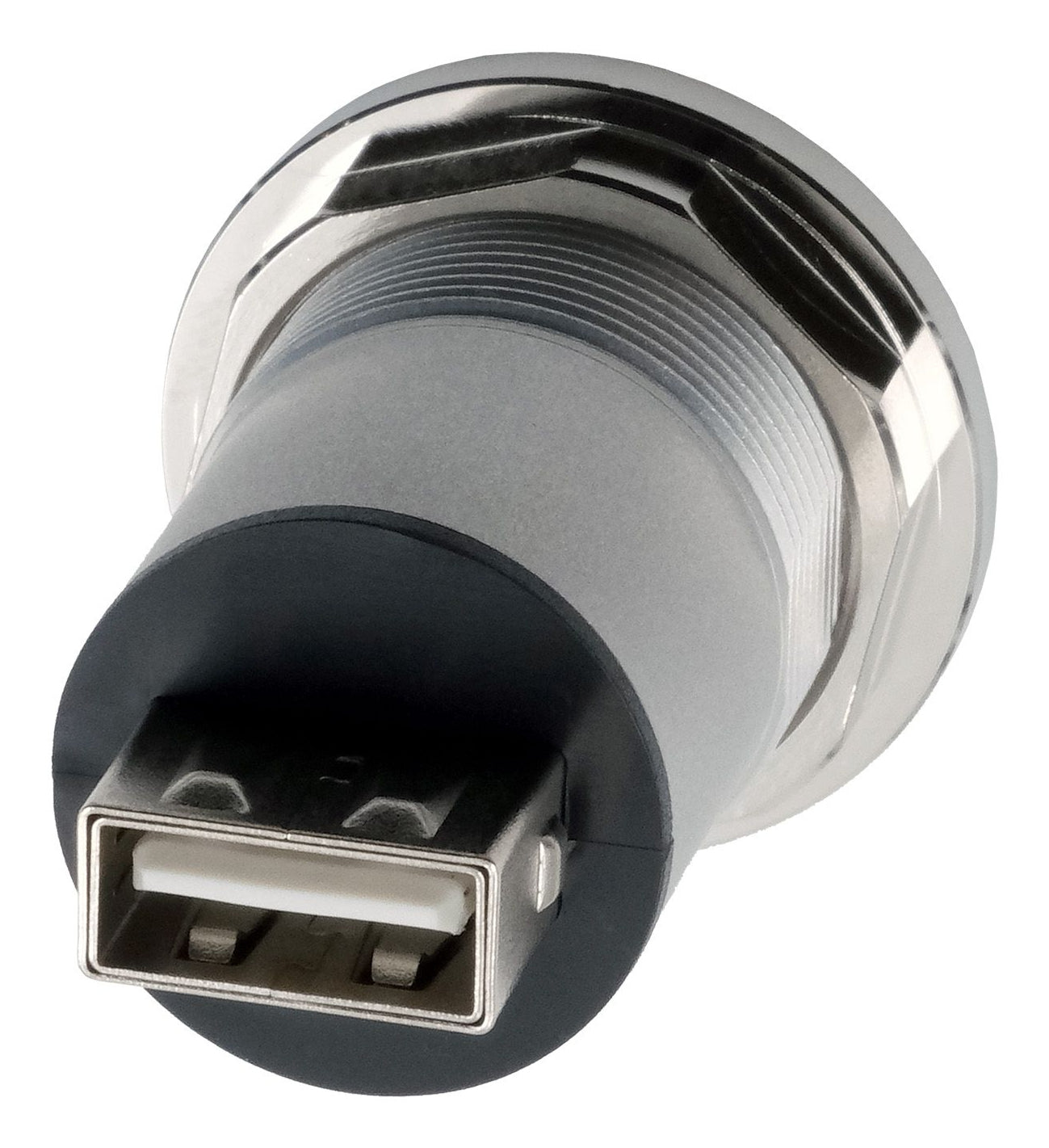 EXSYS EX-49193 Einbau-Adapter USB-B zu USB-A – USB 2.0 (480 Mbit/s), Buchse-Buchse, Metallverstärkt, Silber