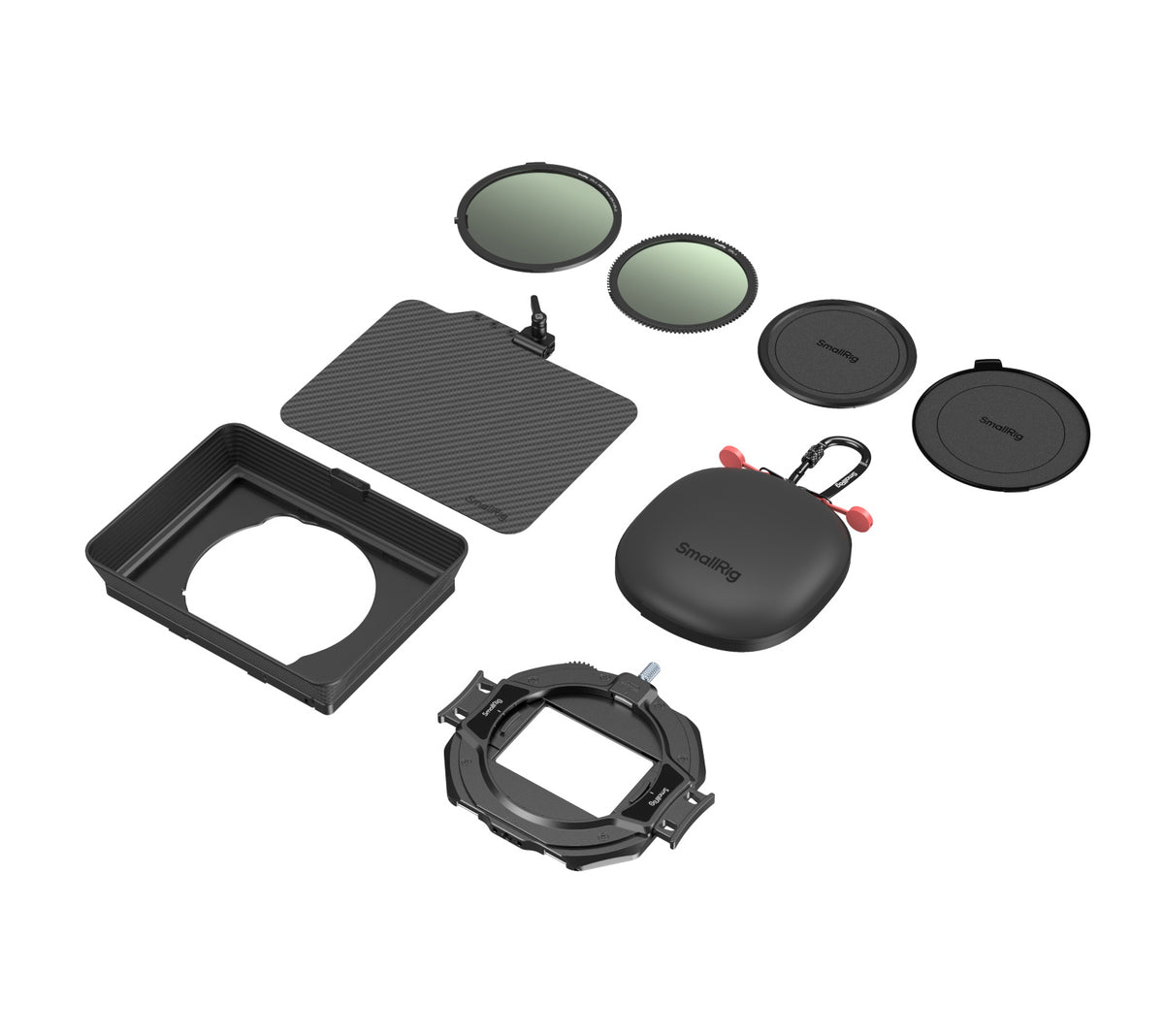 SmallRig 4411 Matte-Box – Aluminium, 171 × 49 × 153 mm, 379 g – mit verstellbarer Klemme, VND-Kit – Schwarz