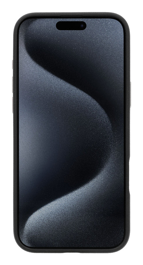 Valenta Backcover Style – für Apple iPhone 16 Pro – schwarz – Kunstleder, MagSafe-kompatibel