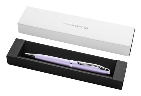 Pelikan Jazz Pastell K36 Kugelschreiber – Blau, Mittel, Druck, Metall, Lavendel, dokumentenecht, Geschenkbox