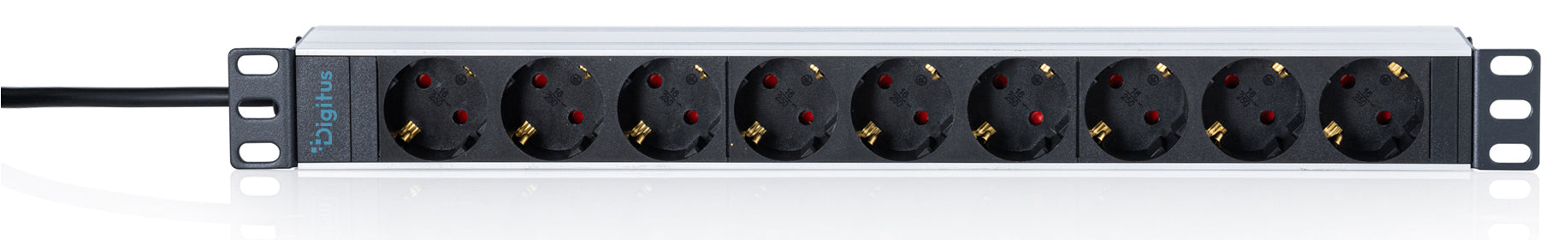 Digitus Rack-PDU – Standard, 1-ph, 1U Rack, 16 A 230 V, 9×Schuko (Typ E/F), 2 m