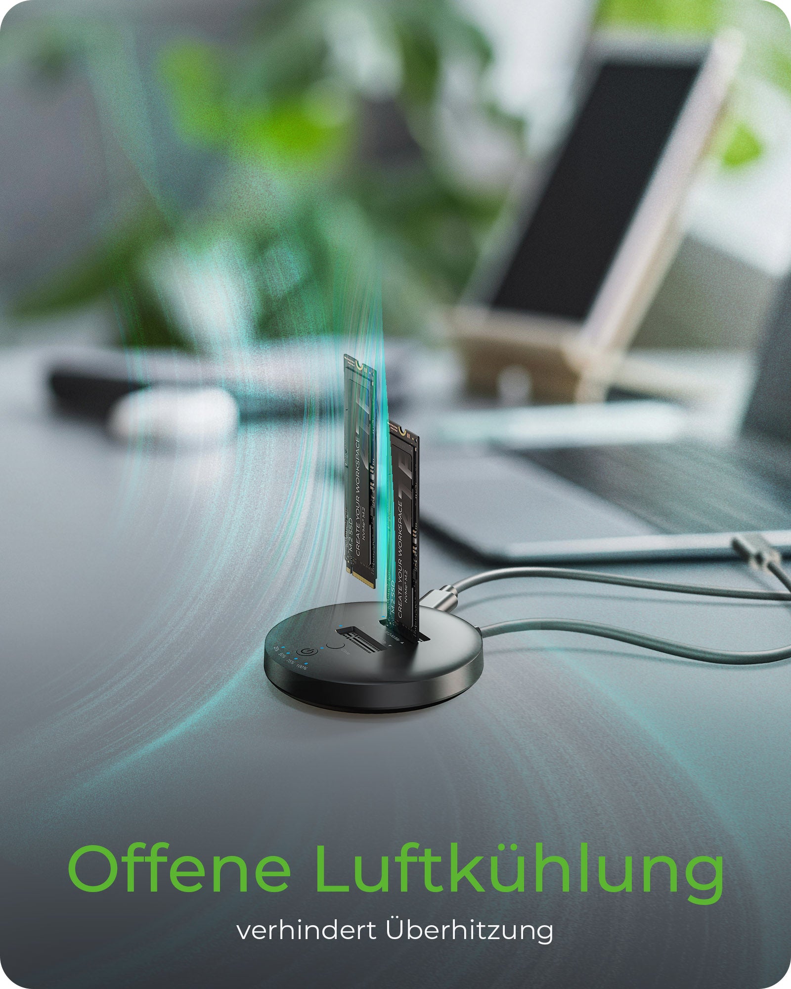ICY BOX IB-1612MCL-C31 Dockingstation – USB-C, 2× M.2 NVMe, für Windows/Mac/Linux
