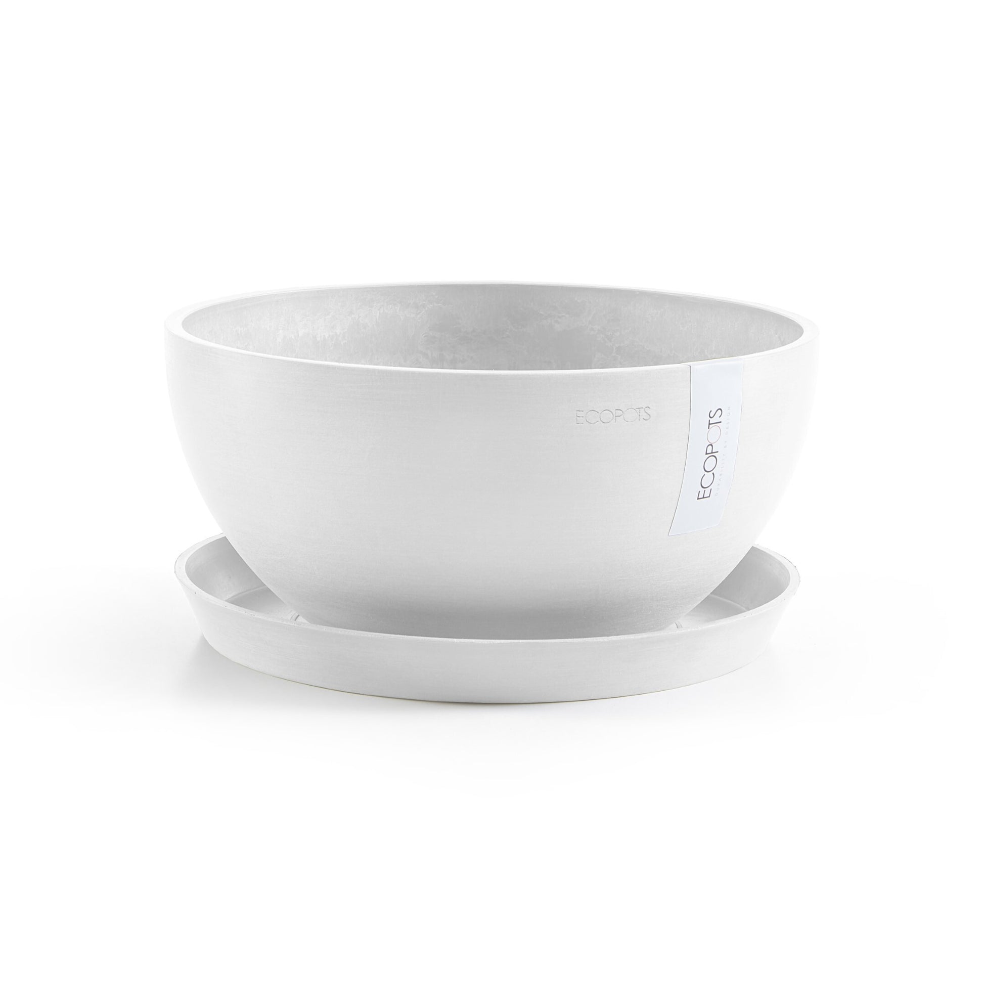 Ecopots Unterteller – Ø 28,7 × 3 cm – Recycling-Kunststoff, Weiss