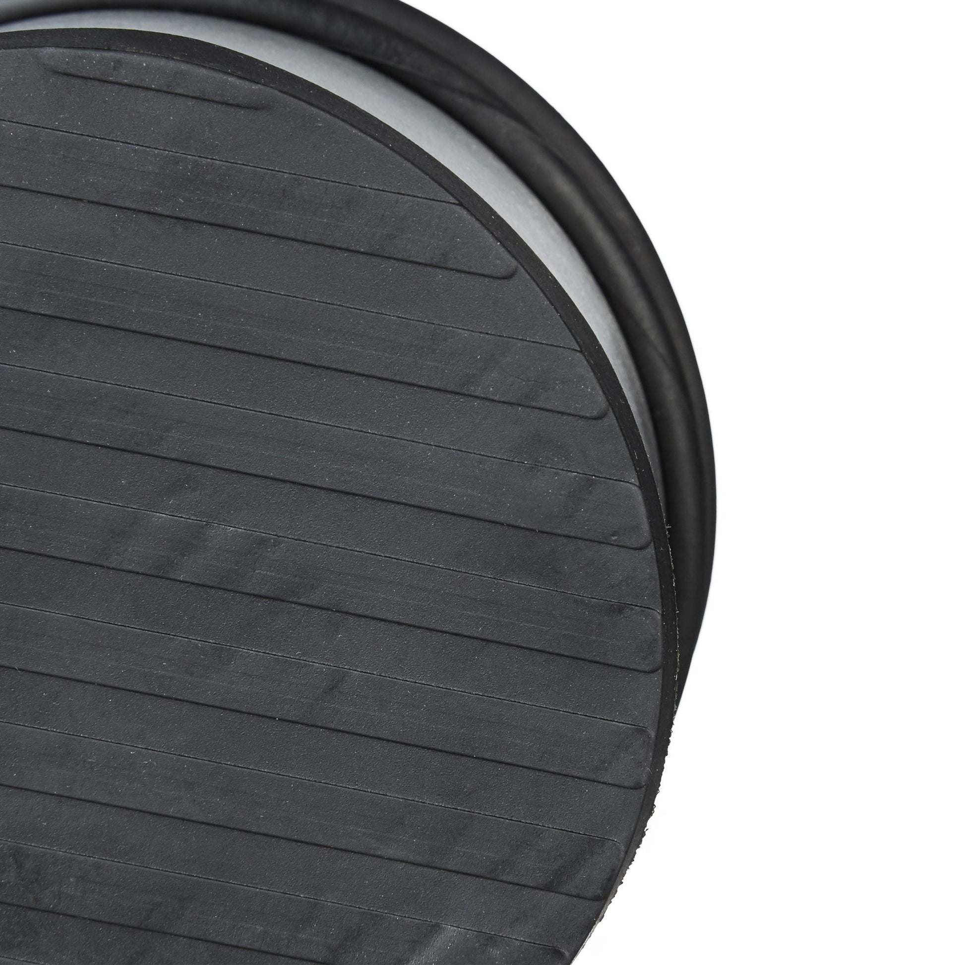 Relaxdays Türstopper – Gummi/Edelstahl – Schwarz/Silber – Ø 95 × H 75 mm