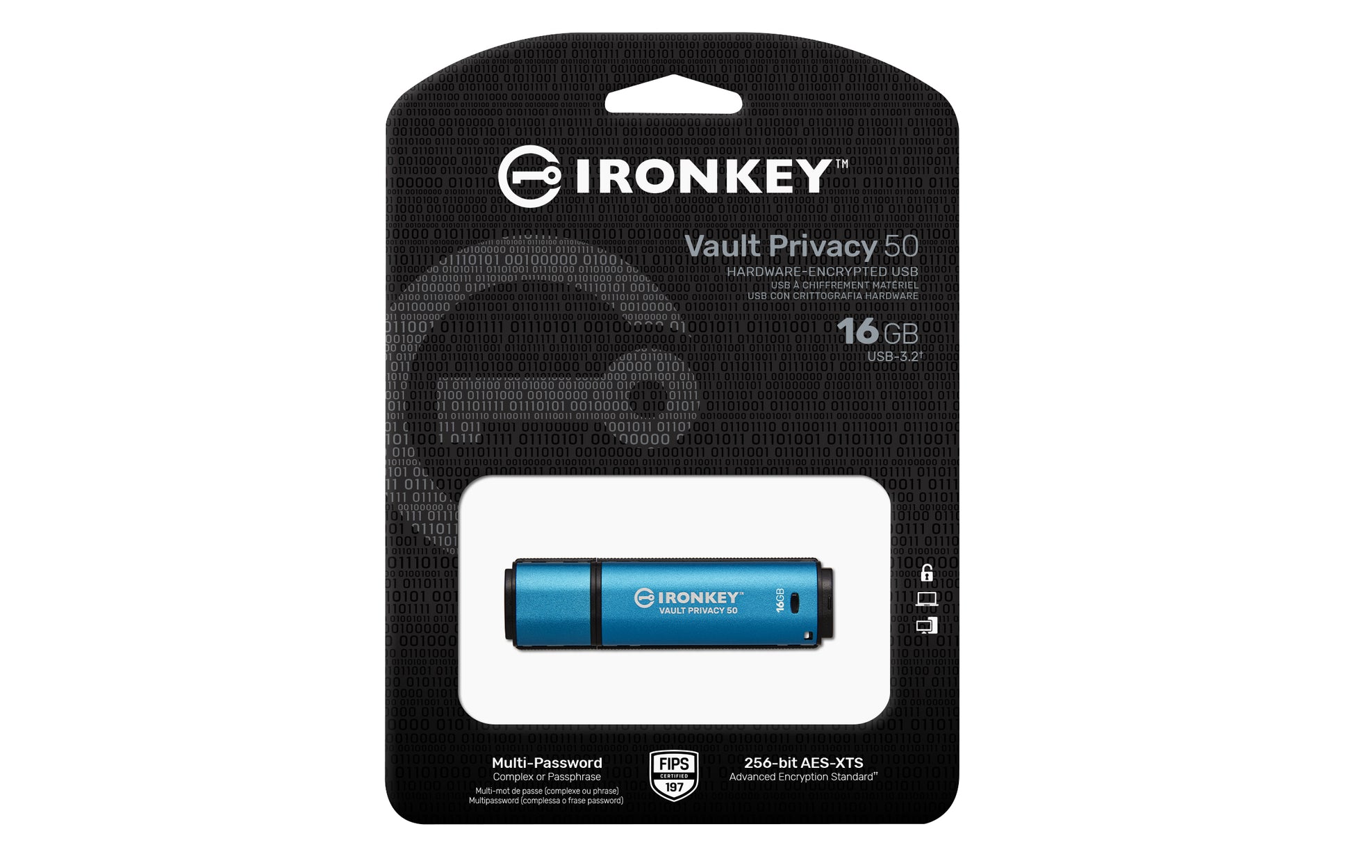 Kingston Technology Kingston IronKey Vault Privacy 50 USB-Stick – 16 GB, USB 3.2, verschlüsselt
