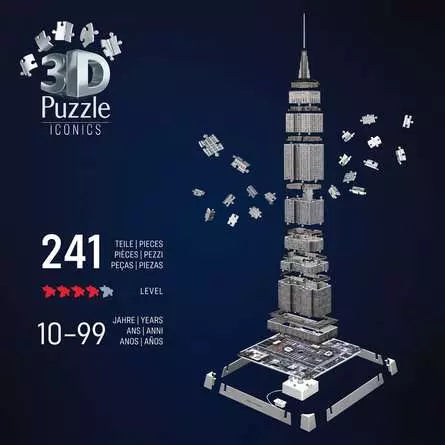 Ravensburger Iconics 3D Puzzle Empire State Building Light – 216 Teile – 20,9 × 48,5 × 20,9 cm – ab 10 J.
